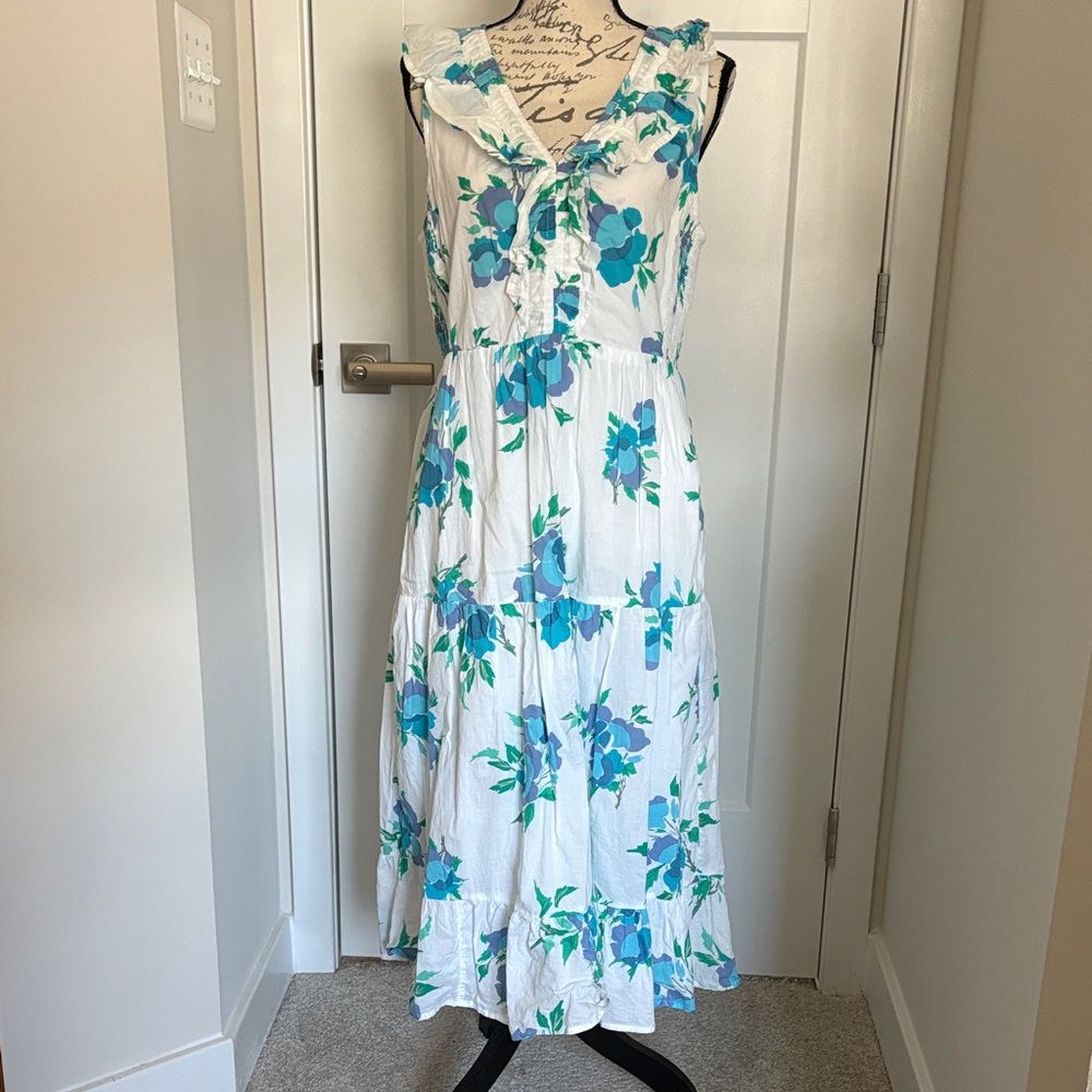 J Crew Floral Sleeveless Maxi Dress